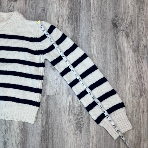 La Ligne Women's Crew Neck Sweater - Black and Cream Stripes Size Small - Picture 9 of 12
